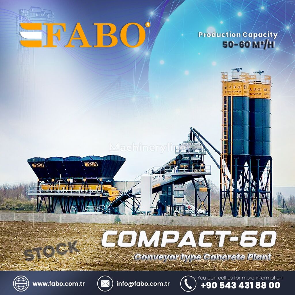nova FABO CENTRALE À BÉTON COMPACTE À BANDE 60 M3/H  fabrika betona