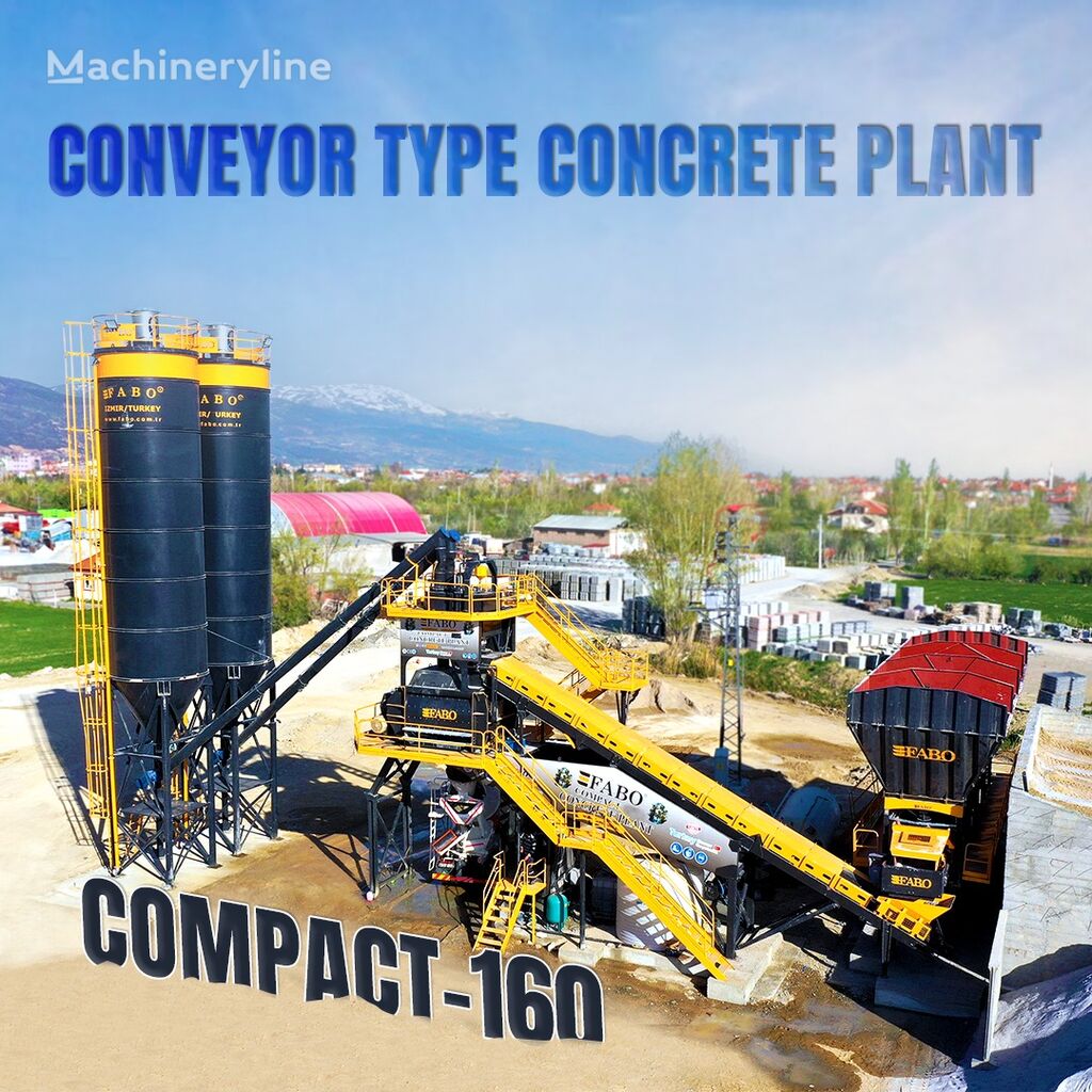 nova FABO  COMPACT-160 CONCRETE PLANT | CONVEYOR TYPE | Ready in Stock fabrika betona