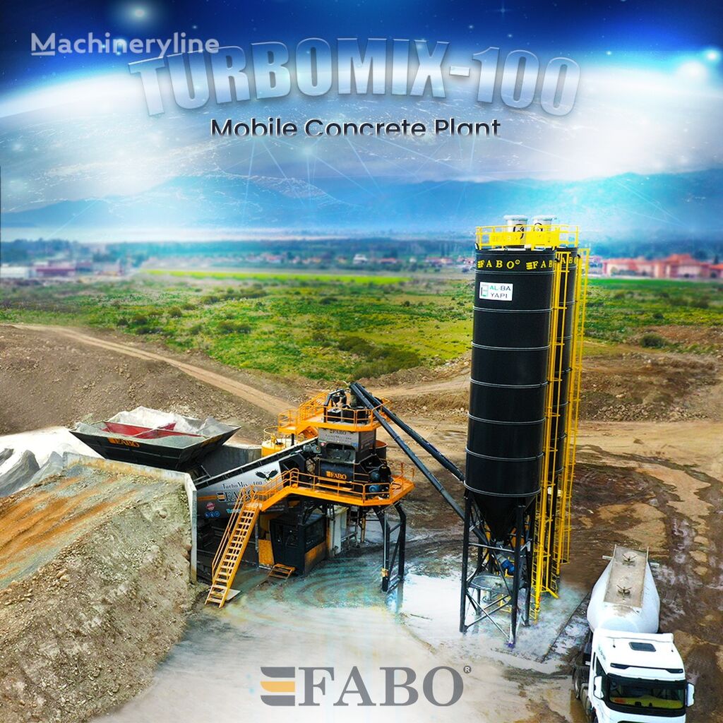 nova FABO TURBOMIX-100 Mobile Concrete Batching Plant fabrika betona