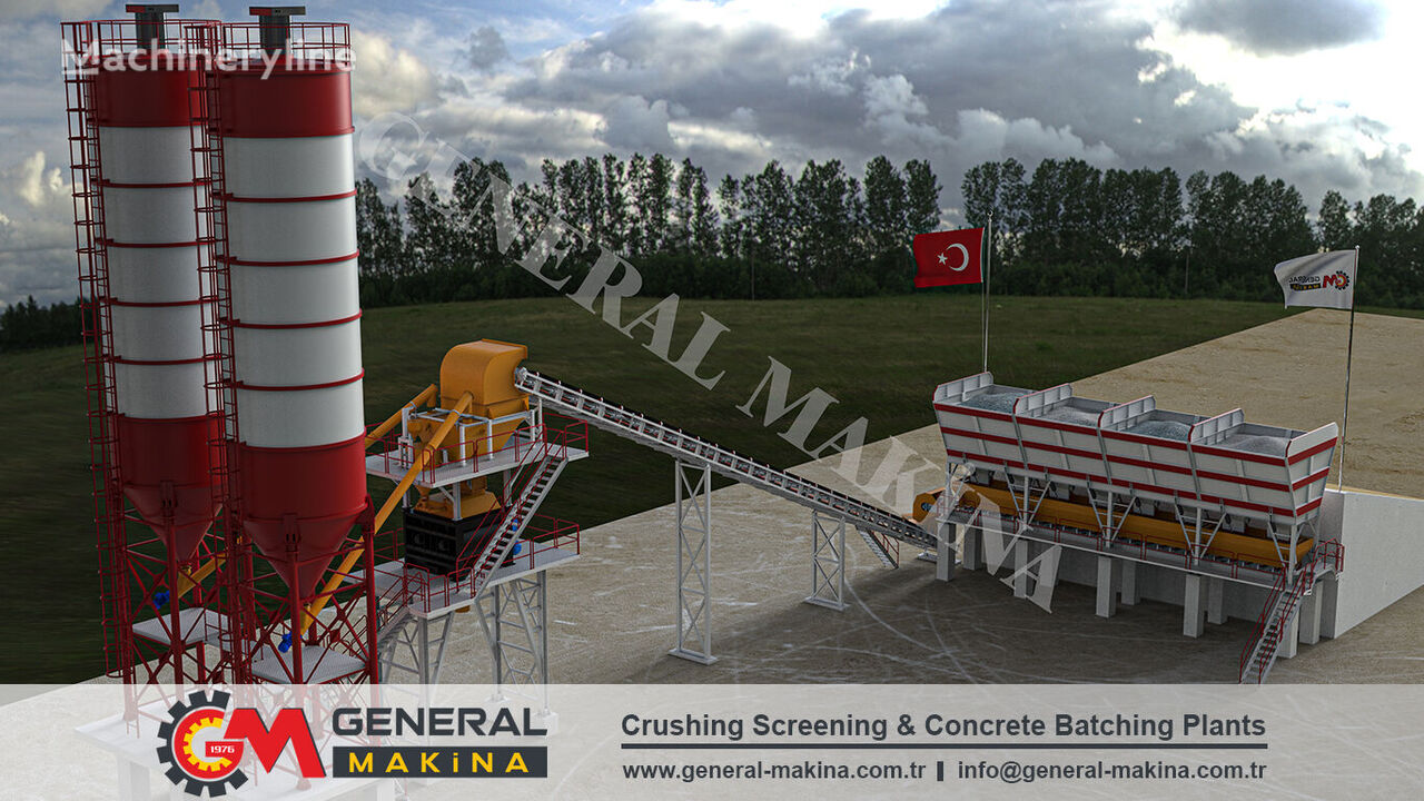 nova General Makina NEW TITAN 100 m3/h Ready Concrete Mix Plant fabrika betona